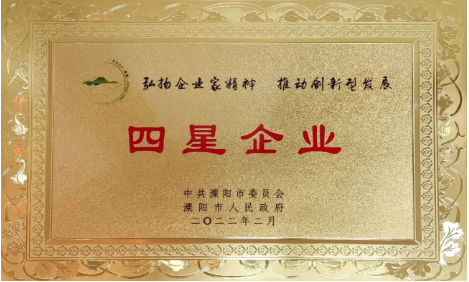 开云手机网公司荣获地市两级“工业四星企业”荣誉称号